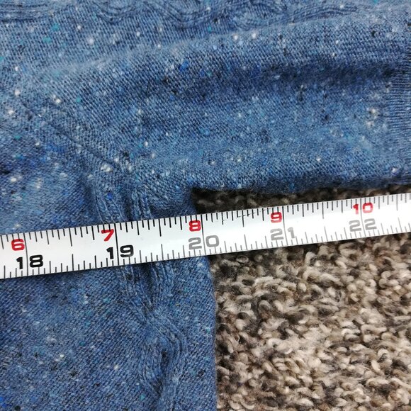 Ted Baker London Polo Shirt Ustee Wool Cable Knit Marled Blue Mens 2 Small - Picture 6 of 8